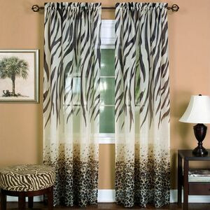 Achim Home Furnishing: Kenya Brown Animal Print Contemporary Window Curtain